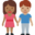 woman and man holding hands, medium-dark skin tone, medium skin tone